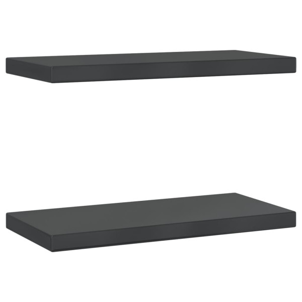 Prateleiras de parede 2 pcs 50x23.5x3cm aço inoxidável prateado M 2