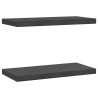 Prateleiras de parede 2 pcs 50x23.5x3cm aço inoxidável prateado 2