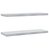 Estantes de pared 2 uds acero inoxidable plateado 75x23.5x3 cm 2