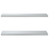 Prateleiras de parede 2 pcs 75x23.5x3cm aço inoxidável prateado 5