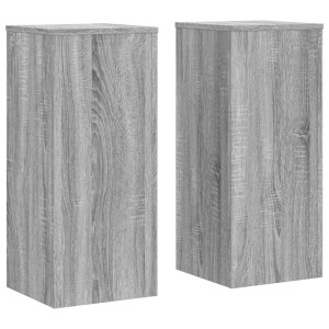 Soportes de plantas 2 uds madera gris Sonoma 30x30x70 cm H