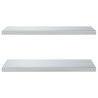 Estantes de pared 2 uds acero inoxidable plateado 75x40x3 cm 5