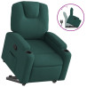 Sillón reclinable elevable tela verde oscuro 2