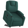 Sillón reclinable elevable tela verde oscuro 3
