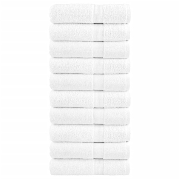 Toallas de baño 10 uds 100% algodón blanco 100x150 cm 600 gsm D