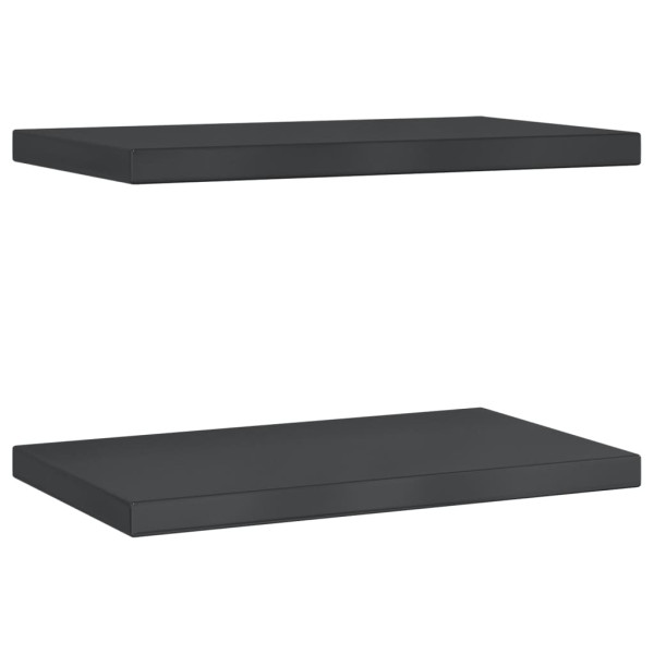 Prateleiras de parede 2 pcs 50x30x3 cm aço inoxidável prateado M 2