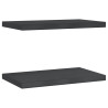Estantes de pared 2 uds acero inoxidable negro 50x30x3 cm 2