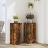 Soportes de plantas 2 uds madera roble ahumado 30x30x70 cm 1