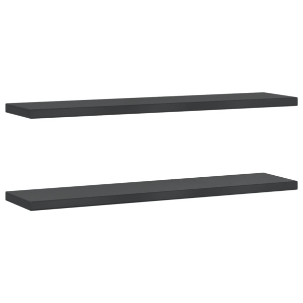 Prateleiras de parede 2pcs 100x23.5x3cm aço inoxidável prateado M 2