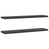 Estantes de pared 2 uds acero inoxidable negro 100x23.5x3 cm 2