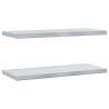 Estantes de pared 2 uds acero inoxidable plateado 75x30x3 cm 2