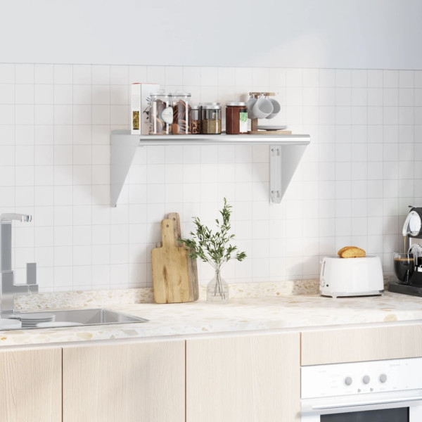 Prateleira de parede 75x30x31 cm aço inoxidável prateado M 3