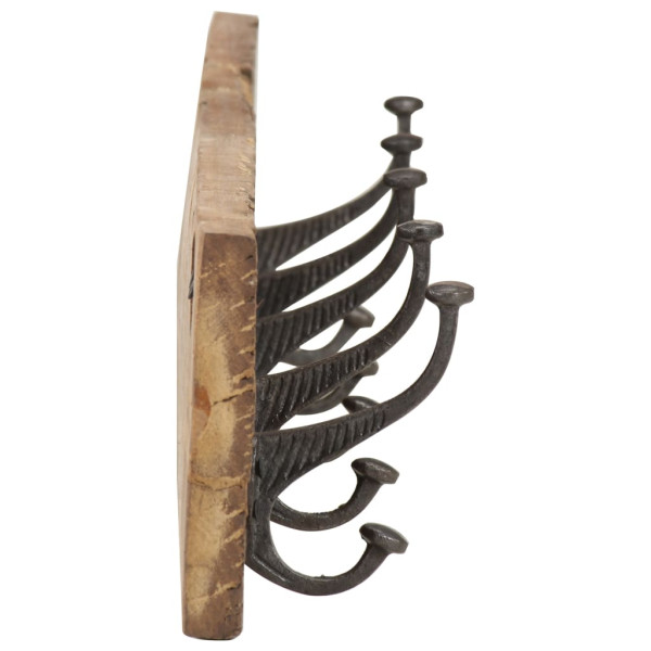Perchero de recibidor 5 ganchos madera reciclada 100x2.5x15 cm M 3