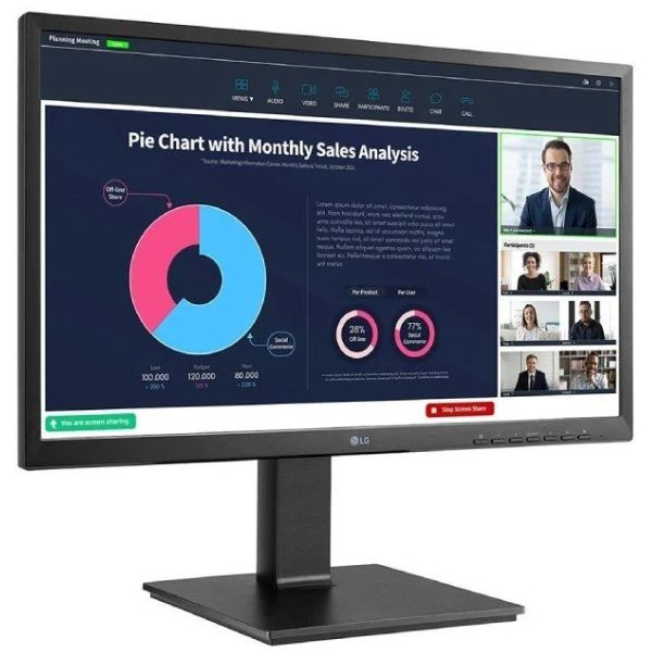 Monitor profesional lg 24bp75cp-b 23.8'/ full hd/ webcam/ multimedia/ regulable en altura/ negro M 4
