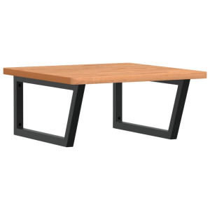 Estante de lavabo de pared de acero y madera maciza de haya H