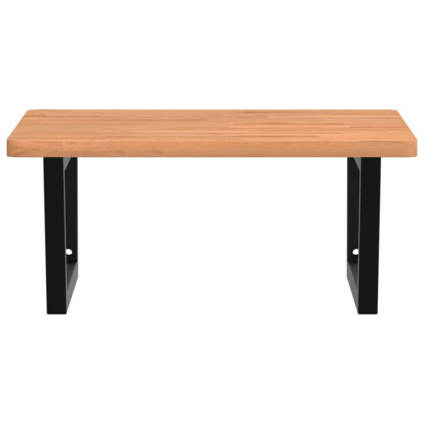 Estante de lavabo de pared de acero y madera maciza de haya M 4