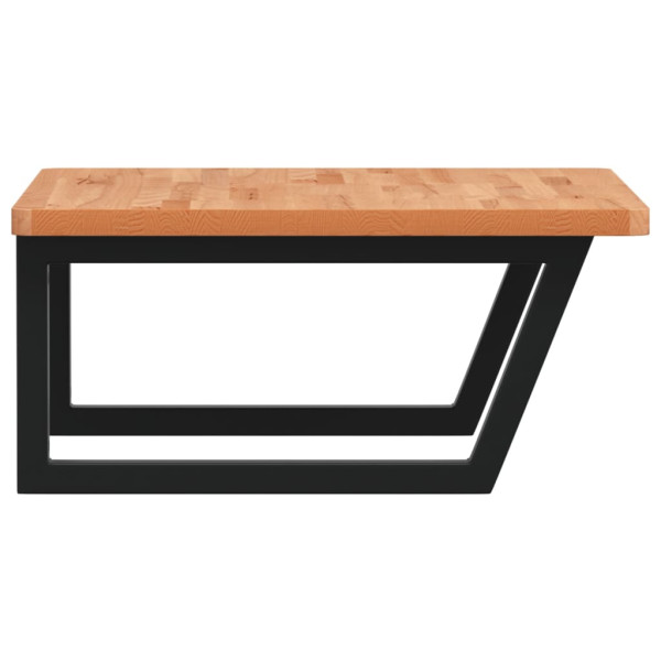 Estante de lavabo de pared de acero y madera maciza de haya M 5