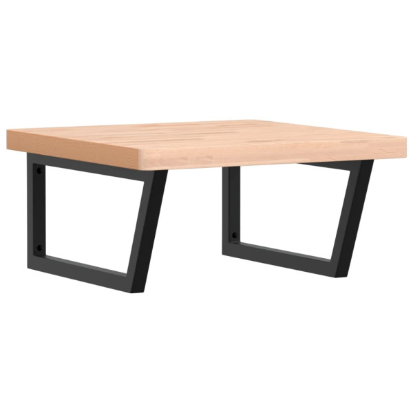 Estante de lavabo de pared de acero y madera maciza de haya M 2