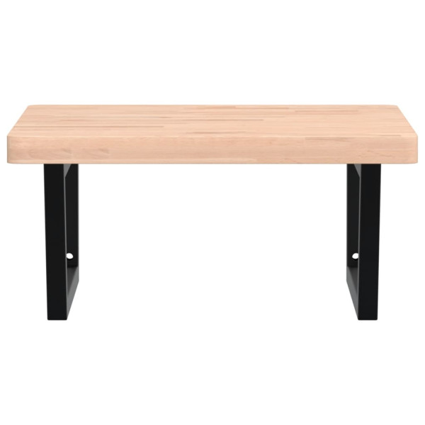 Estante de lavabo de pared de acero y madera maciza de haya M 4