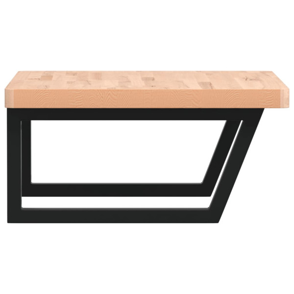 Estante de lavabo de pared de acero y madera maciza de haya M 5