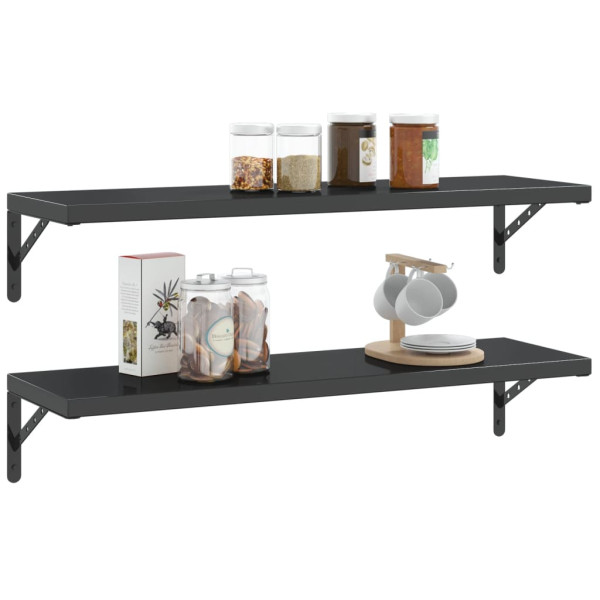 Suportes prateleira 4pcs 30x2.5x15.5 cm aço inoxidável preto M 4