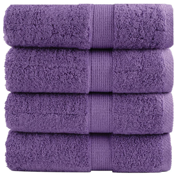 Toallas 4 unidades 100% algodón morado 30x30 cm 600 gsm D