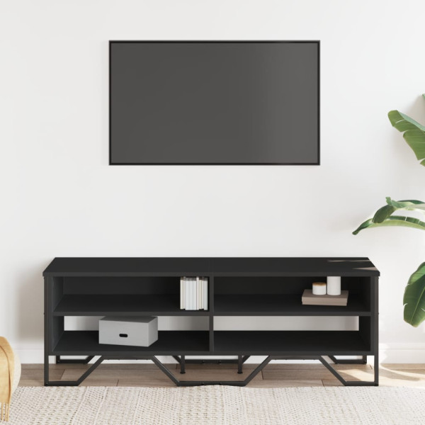 Mueble de TV madera de ingeniería negro 122x34x41 cm M 3