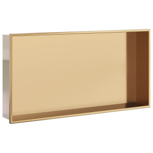 Nicho parede p/ duche 62x32x9cm aço inoxidável dourado escovada H