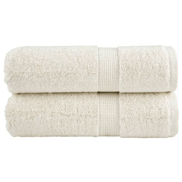 Toallas de invitados 2 uds 100% algodón crema 30x50 cm 600 gsm D