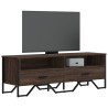 Mueble de TV madera de ingeniería marrón roble 122x34x41 cm 1