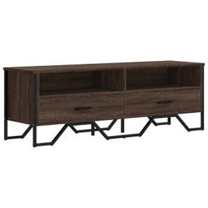 Mueble de TV madera de ingeniería marrón roble 122x34x41 cm H