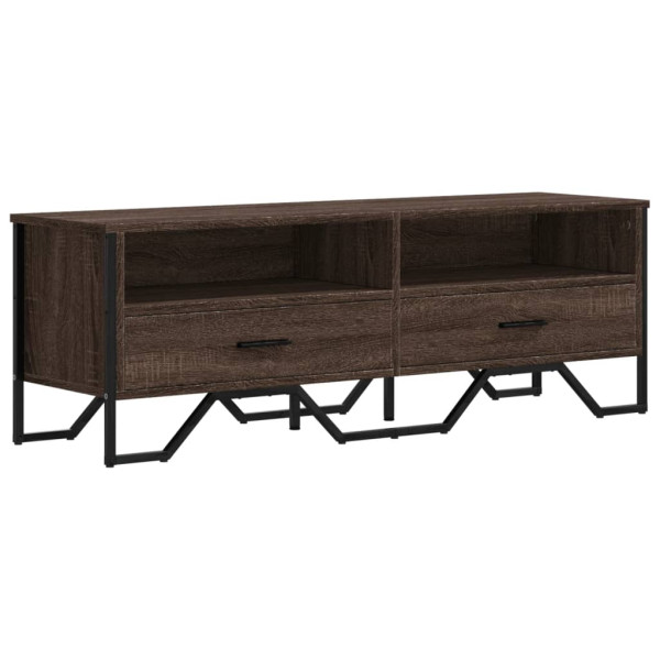 Mueble de TV madera de ingeniería marrón roble 122x34x41 cm M 2