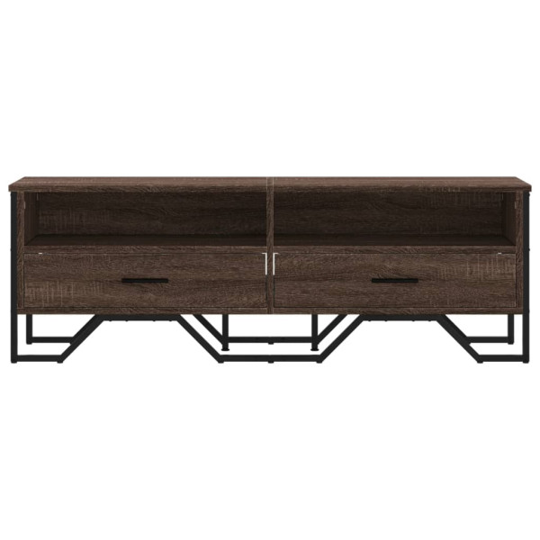 Mueble de TV madera de ingeniería marrón roble 122x34x41 cm M 4
