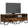 Mueble de TV madera de ingeniería roble ahumado 122x34x41 cm 1