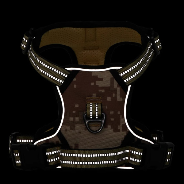 Arnés para perros con bandas reflectantes ajustables marrón S M 3