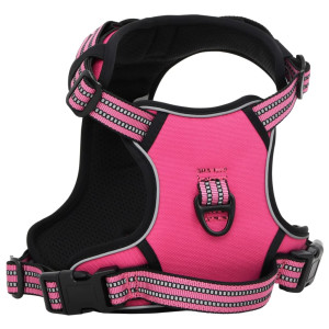 Arnés para perros con correa y collar ajustable rosa M H