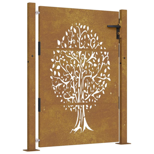 Puerta de jardín acero corten diseño árbol 105x130 cm M 2