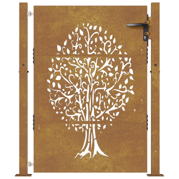 Puerta de jardín acero corten diseño árbol 105x130 cm M 4