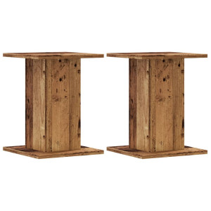 Soportes altavoces 2 uds madera roble envejecido 30x30x40 cm H