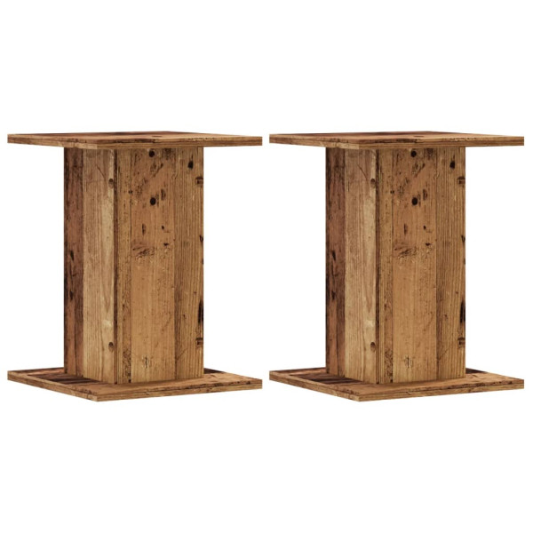 Soportes altavoces 2 uds madera roble envejecido 30x30x40 cm M 2