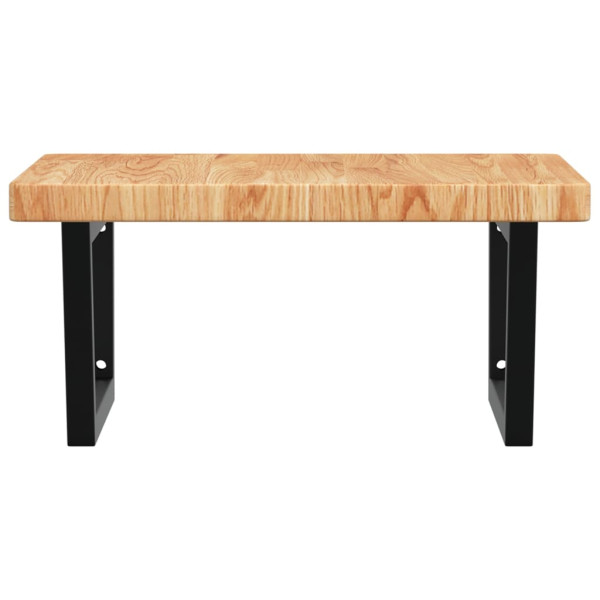 Estante de lavabo de pared de acero y madera maciza de roble M 4