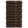 Toalhas premium SOLUND 10 pcs 100x200 cm 600 gsm castanho 1