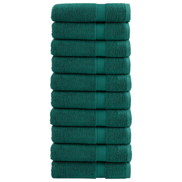 Toallas de baño 10 uds 100% algodón verde 100x150 cm 600 gsm D