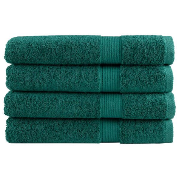 Toallas premium 4 uds 100% algodón verde 100x200 cm 600 gsm D