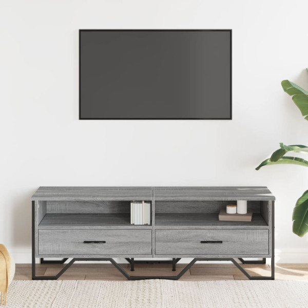 Mueble de TV madera de ingeniería gris sonoma 122x34x41 cm M 3