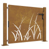 Puerta de jardín acero corten diseño hierba 105x105 cm 2