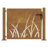 Puerta de jardín acero corten diseño hierba 105x105 cm 4