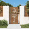 Portão de jardim 105x205 cm aço corten design árvore 1