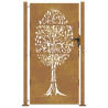 Puerta de jardín acero corten diseño árbol 105x205 cm 4