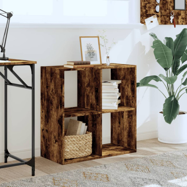 Estantería de madera ingeniería roble ahumado 68.5x32x68.5 cm M 3